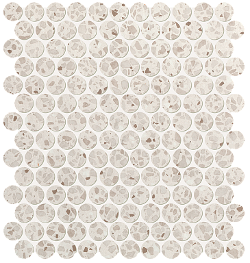 Мозаика FAP Ceramiche fRO9 Glim Gemme Bianco Round Mosaico Matt 29,5х32,5