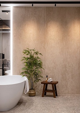Керамогранит Laminam LAMF009024_IT Cemento Avorio Bocciardato 5 100x300