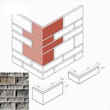 Искусственный камень White Hills 451-85 Тилл угол 12x24x12,5