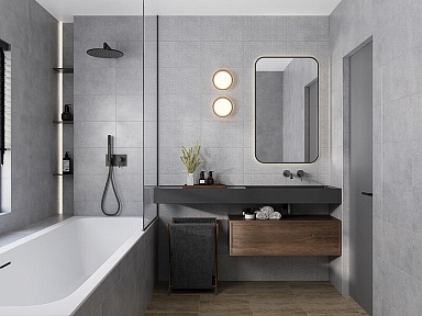 Плитка Gracia Ceramica 010100001560 Ритм серый низ 03 25x40