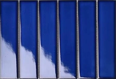 Мозаика Porcelain mosaic Y45PW03 Strip Синяя глянцевая 4.5x19.5 28.8x19.5