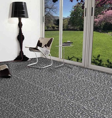 Керамогранит Kirovit NR0379 K Black Rockfall черный матовый 600х600х10