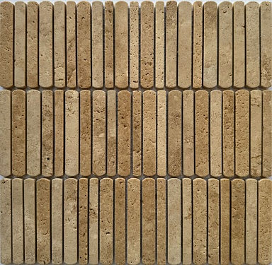 Мозаика Pixmosaic PIX 358 Yellow Travertine Полированная 10/12/15*100 300х305x8