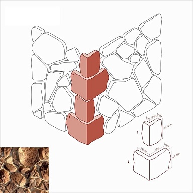 Искусственный камень White Hills 601-45 Рутланд угол 6,5-10 x 14,5-19 x 14,5-28