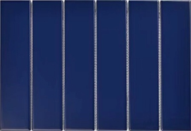 Мозаика Porcelain mosaic Y45P807 Strip Синяя матовая 4.5x19.5 28.8x19.5