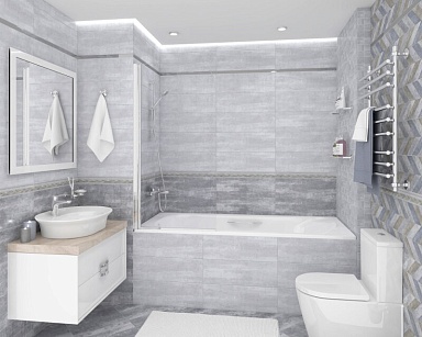 Плитка Laparet 60008 Allure серый светлый 20х60
