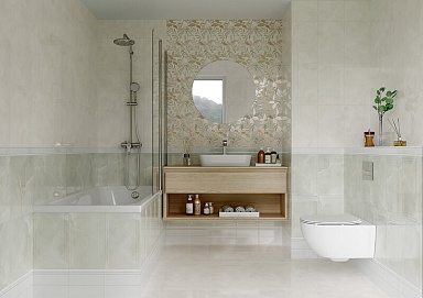 Gracia Ceramica 010300000218 Декор Флора бежевый 01 25х40