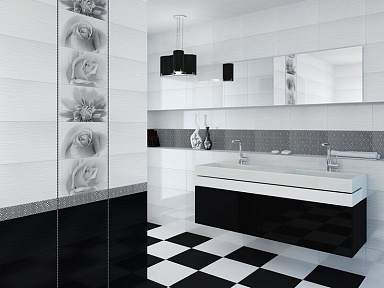 Gracia Ceramica 010301001887 Камелия чёрный декор 04 25х40