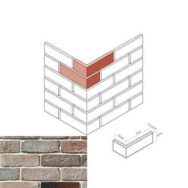 Искусственный камень White Hills 683-95 Ринн Брик Design угол 8.5x19x6.5