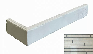 Клинкерная плитка Terramatic Forta White Riegel 3304 R (Y) угловая 400x40x14