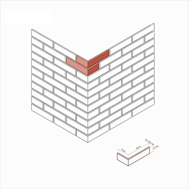 Искусственный камень White Hills 338-95 Йорк брик Design угол 8x17,5x4,7