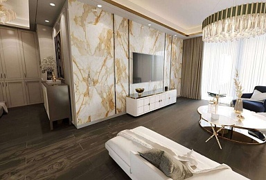 Керамогранит Absolut Gres AB1059G Borgini Gold gloss 600x600