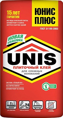 Клей Unis Плюс Плиточный 25кг