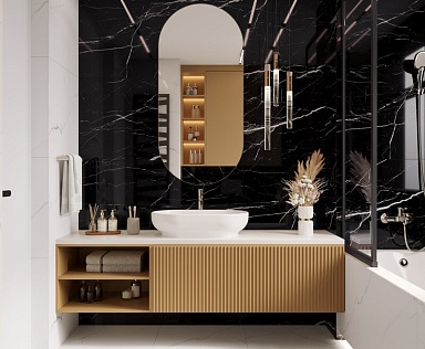 Керамогранит Laparet Flash Black чёрный 60x120