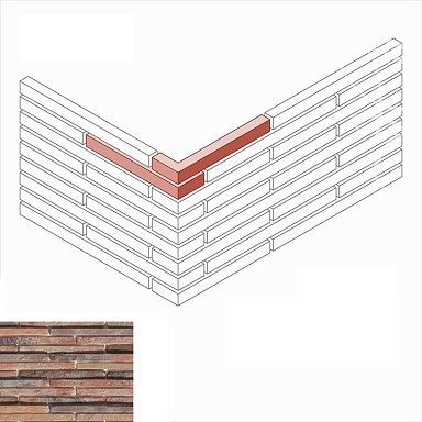 Искусственный камень White Hills 698-98 Бран брик 3D Design угол 6,7-7,5/32,5-33,5 (7/33) x 4 x 5