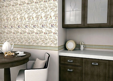Бордюр Kerama Marazzi POF002 Карандаш Бисер белый золото 20*1.4