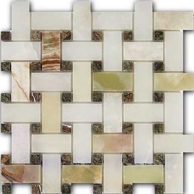 Мозаика Art&Natura Ceramic Verde Onix + Rain Forest Green 3*6*1 30,5*30,5