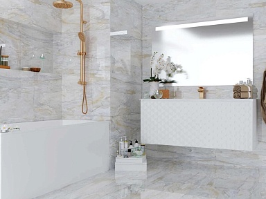 Декор Velsaa Mosaic Lumix White Brick Bone 346x297