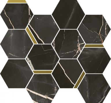 Мозаика Italon 620110000226 Stellaris Absolut Black Mosaico Chic Nat 28.3x32.8