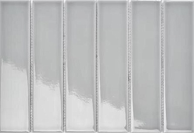 Мозаика Porcelain mosaic Y45P321 Strip Серая глянцевая 4.5x19.5 28.8x19.5