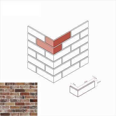 Искусственный камень White Hills 323-95 Кельн брик Design Угол 9x20x6.5
