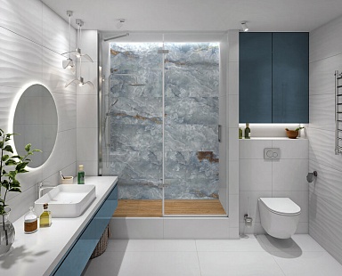 Керамогранит Global Tile GT408013616MSR11 Moonlight GT Синий 40x80