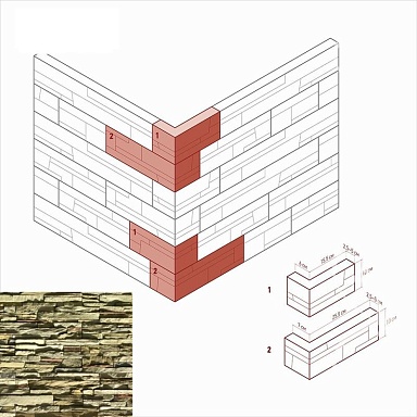 Искусственный камень White Hills 101-95 Кросс Фелл Угол 7х25,5x10 (6х15,5x10)