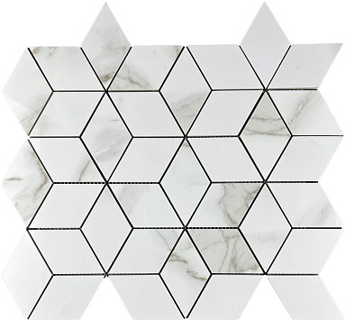 Декор Velsaa Mosaic Statuario Eva 3d diamond 37.1x34.7