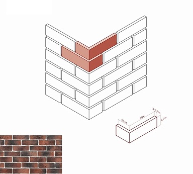 Искусственный камень White Hills 680-75 Ринн Брик угол 8.5x19x6.5