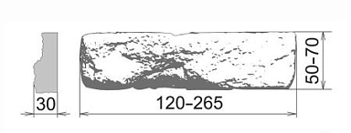 Искусственный камень Камелот Прага 186 Плоскость 120-285х50-70х30