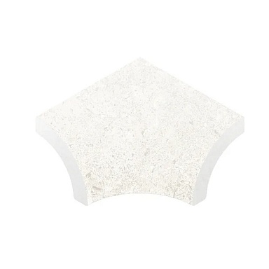 Декоративная вставка Kerastep Планка радиальная внутренний угол Stone 531 White R9 77х77x110х10