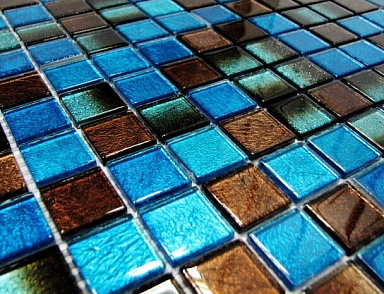 Мозаика Keramissimo CR 5079 Crystal фольгированная бирюзово-коричневая 30x30