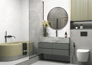 Керамогранит Alma Ceramica GFU6060BTP47R Beton Pro матовый граниль 600x600x9