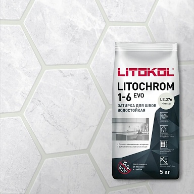 Смеси и затирки LITOKOL Litochrom 1-6 Evo LE.376 Мятный 2кг 507300002