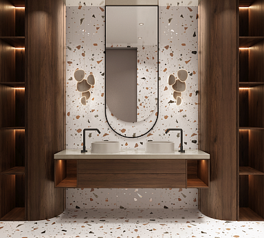 Керамогранит Arcadia Ceramica GI6003-A Terazzo Blanco Matt Glossy Ink 60x60