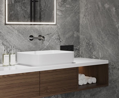 Керамогранит Laparet Materica Grey серый матовый карвинг 80х160
