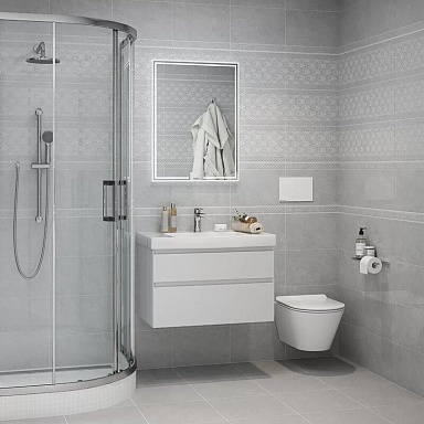 Kerama Marazzi KMD2PTG013BN Декор чипсет Мотиво серый светлый глянцевый 25x40x0,8