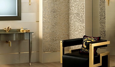 Плитка Versace 68610 GOLD BIANCO RIGA 25x75