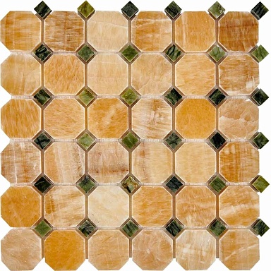 Мозаика Pixmosaic PIX210 Honey onyx, Dondong из оникса и мрамора полированная 48x48 305х305x8