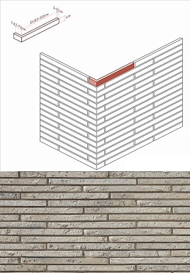 Искусственный камень White Hills 699-15 Бран брик Design угол 6,7-7,5 / 32,5-33,5 (7 / 33) x 4