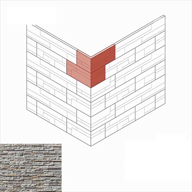 Искусственный камень White Hills 184-25 Айлэнд Design угол 12,5x20,5 (13x21) x 9,5 x 1-2,3
