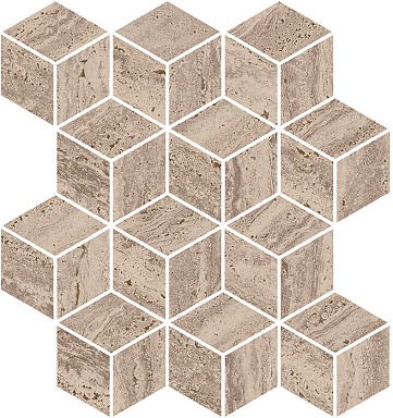 Kerama Marazzi KMD2MSM017BR Декор Про Травертин мозаичный бежевый тёмный матовый обрезной 34,5x37x0,9