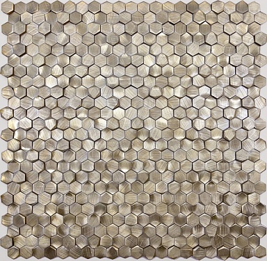 Мозаика Caramelle Mosaic Aluminium 3D Hexagon Gold 8x14x6 29.7x30.6