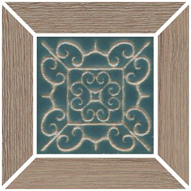 Kerama Marazzi ID158 Вставка Тровазо наборный коричневый тёмный матовый 13x13x0,9