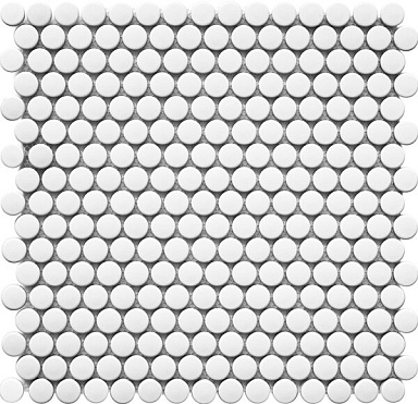 Мозаика StarMosaic NK41000 Penny Round White Matt 315х309х6