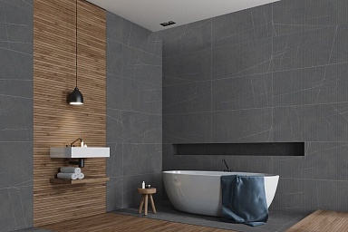 Керамогранит Global Tile GT1206014965MR Nylo Черный линии 60x120