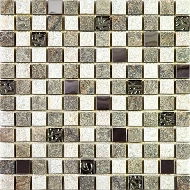 Natural KBE-02 (KB11-E02) мозаика Стекло+Кварц+Металл 22х22 303x303