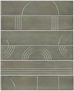 Панно Kerama Marazzi KMP3STA003RN6X Панно Мажорель зелёный глянцевый (из 6 частей 6х28,5) 36x28,5x1