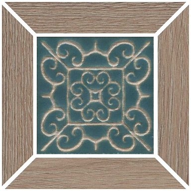 Kerama Marazzi ID158 Вставка Тровазо наборный коричневый тёмный матовый 13x13x0,9