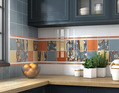 Бордюр Kerama Marazzi POD003 Бисер прозрачный цветной 20*0,6